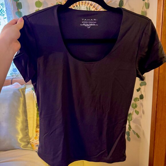 Silky Black Baby Sleeve Tee - Picture 3 of 4